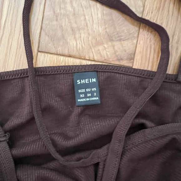 Shein Ruched Cross Halter Dress - Picture 2 of 2